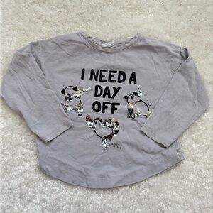 Zara Kids Gray Long Sleeve Shirt with Panda Print